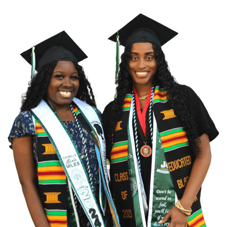 graduating students wearing graduation regalia.