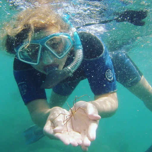 a diver wearing underwater mask