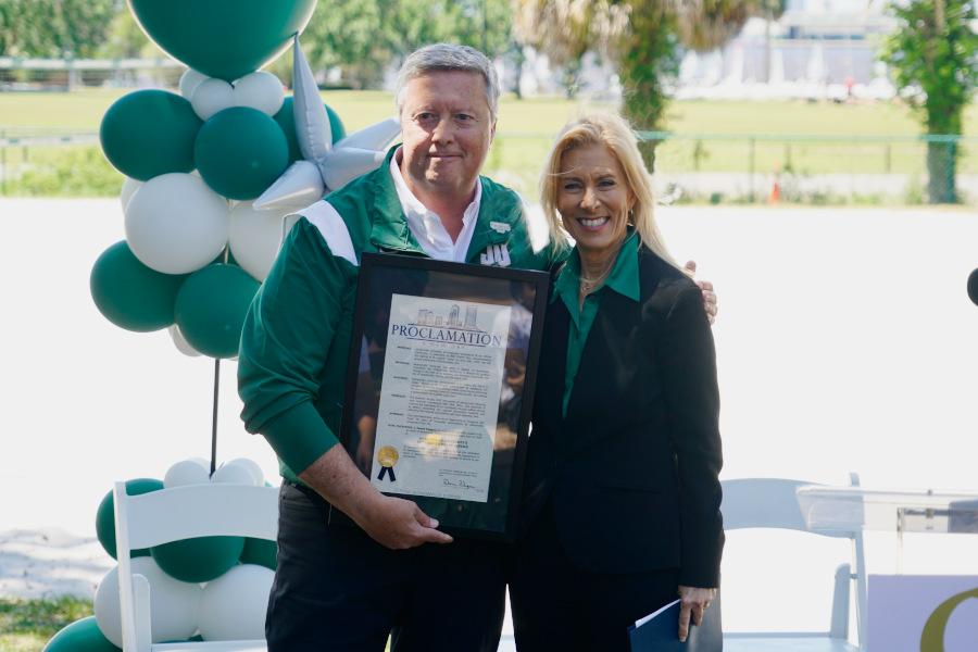 President Cost and Mayor Donna Deegan at Charter Day 90 Years Celebration