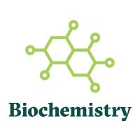 molecule icon with the word 'biochemistry' underneath