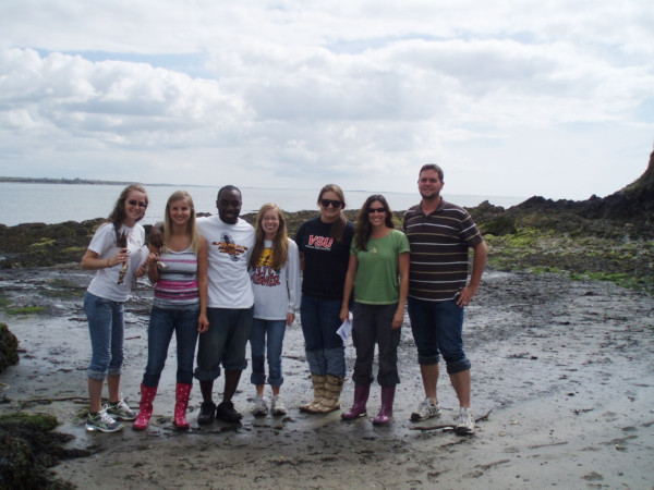 Marine Science students at the beach. 